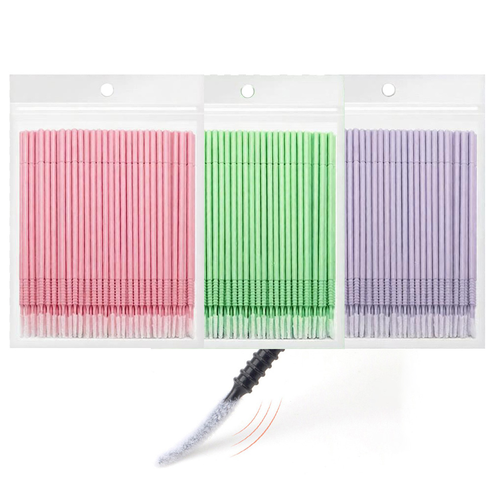 Eyelash Extension Usa - 500pcs Eyelash Extension Cleaning Swabs Long/Short