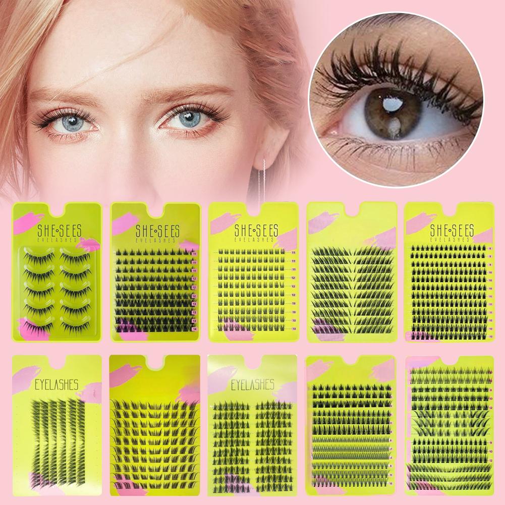 Eyelash Extension Cat Eye Wispy - Natural Cluster False Eyelashes Extension Soft