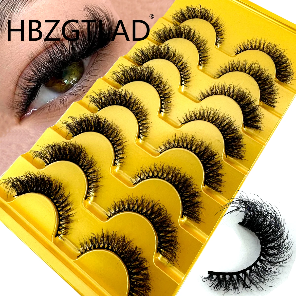 HBZGTLAD New 8 pairs of cat ey - Eyelash Extension Cat Eye Wispy ulasan dan harga