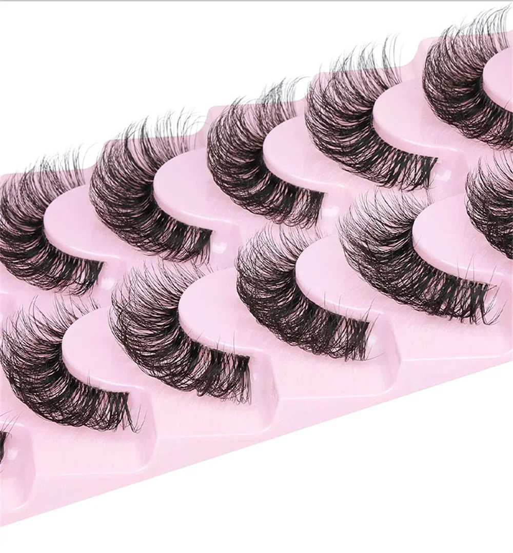 10 Pairs False Eyelashes 6D Su - Eyelash Extension Cat Eye Wispy ulasan dan harga