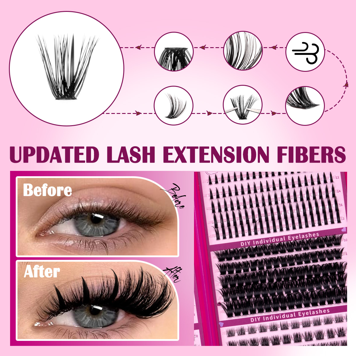 DIY Lashes Cluster Kit Large C - Eyelash Extension Home Service ulasan dan harga