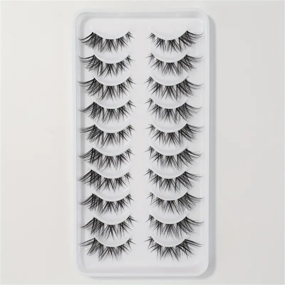 10 Pairs False Eyelashes Clust - Eyelash Extension Cat Eye Wispy ulasan dan harga