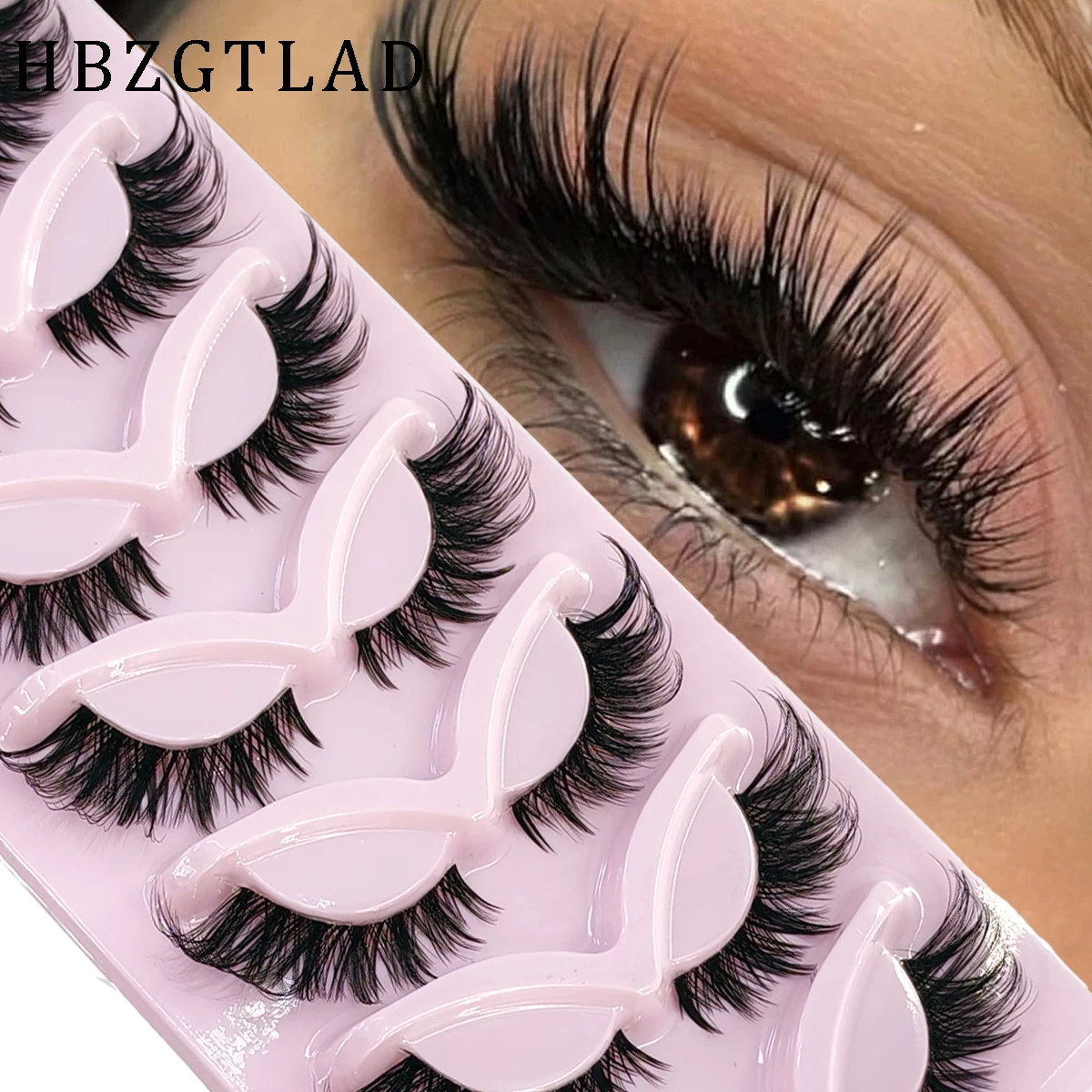 HBZGTLAD 7pairs Spiky Fox Eye  - Eyelash Extension Cat Eye Wispy ulasan dan harga