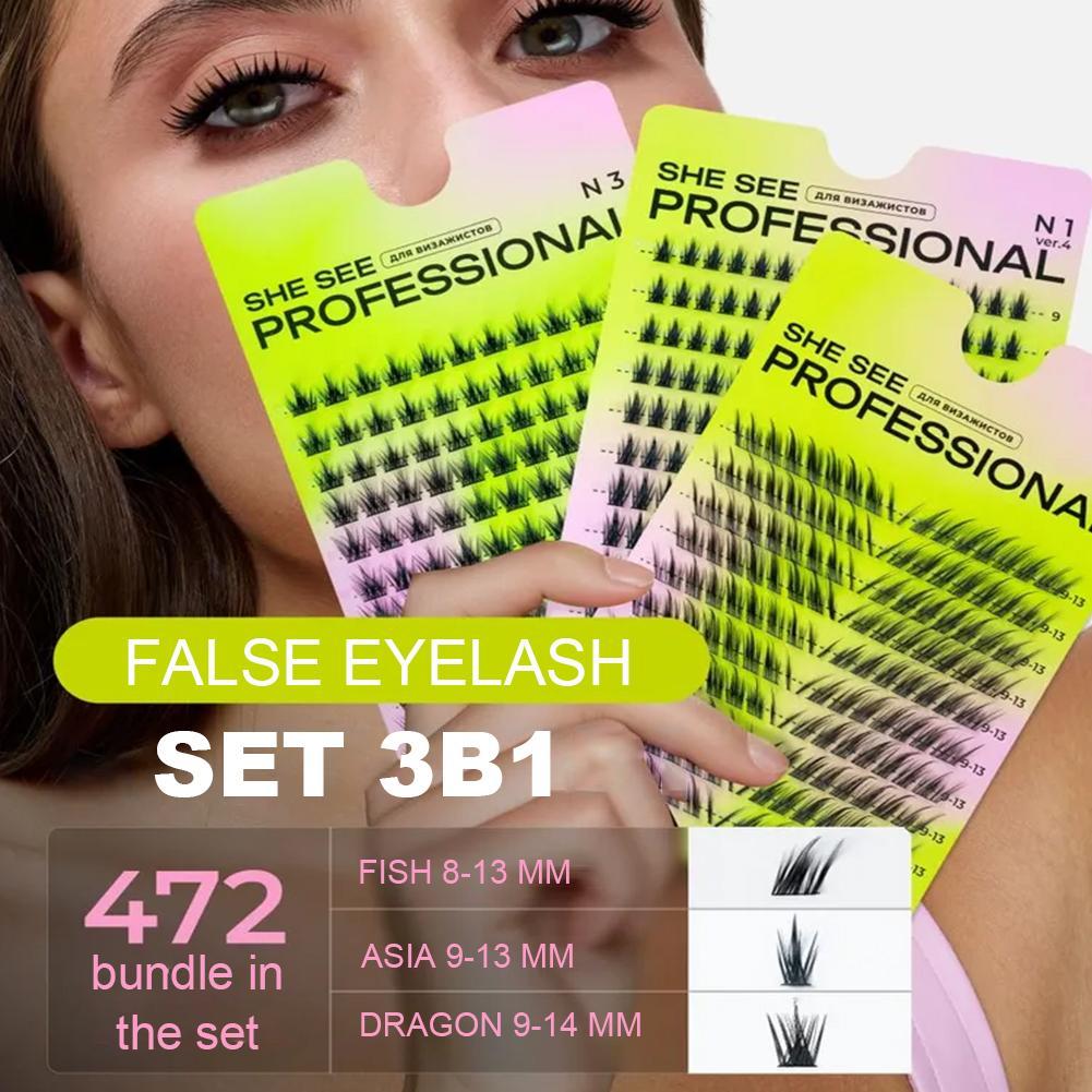 Natural Cluster False Eyelashe - Eyelash Extension Cat Eye Wispy ulasan dan harga